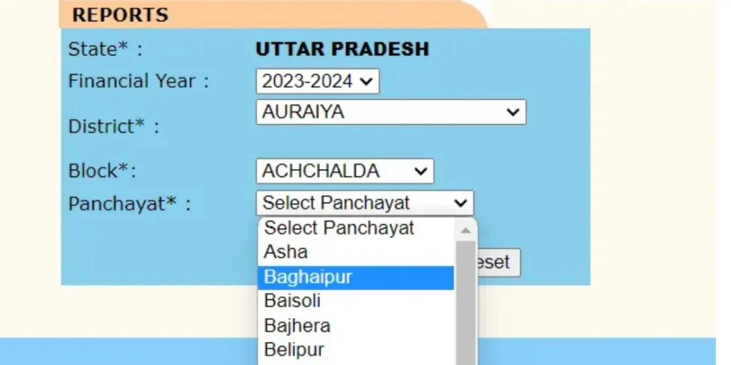Select Your District, Block, Gram Panchayat 